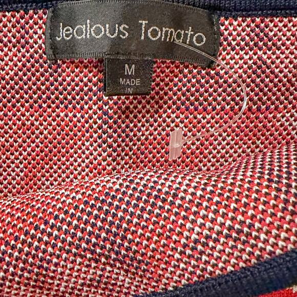 Jealous Tomato Navy, Red and White Contemporary Knit Sweater Crop, EUC, Medium - Picture 8 of 9
